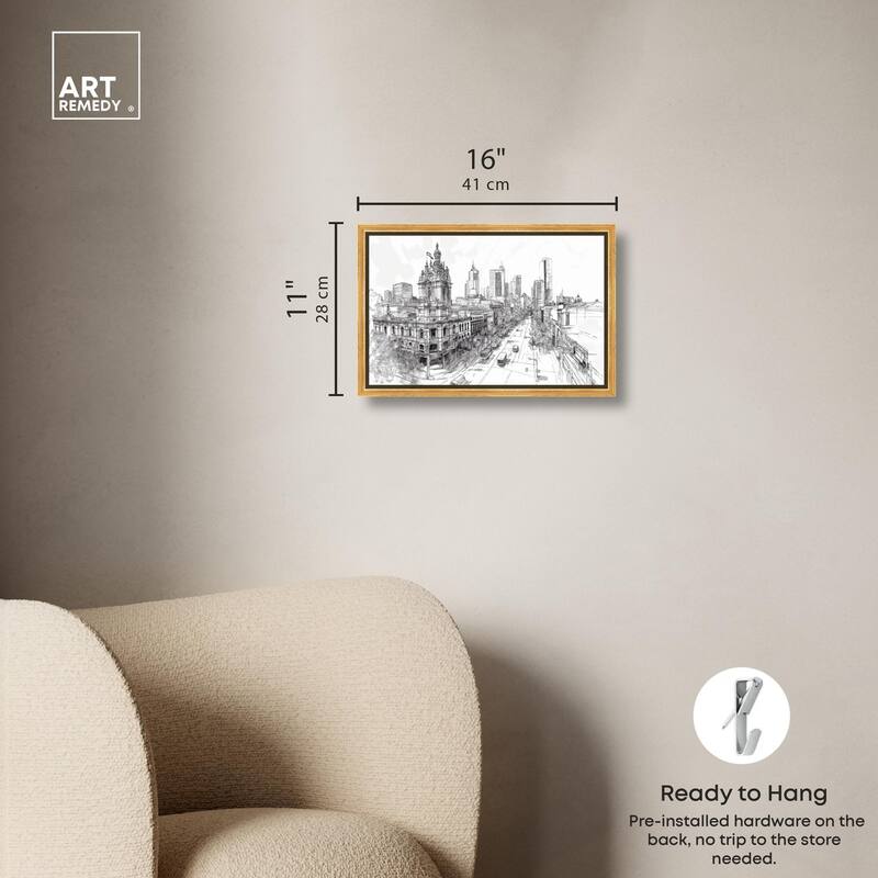 Collins Street Sketch Canvas by Art Remedy