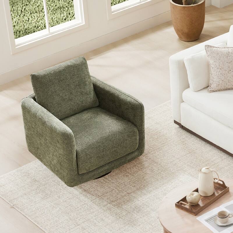Rebecca Swivel Accent Chair Armchair with Back Cushion