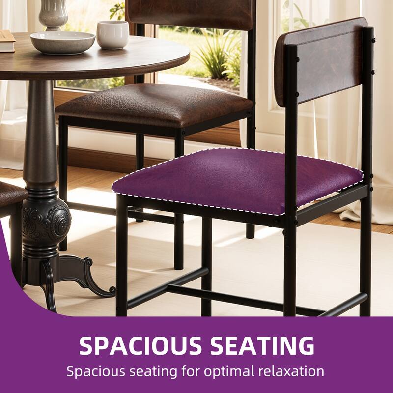 Moasis Modern Faux Leather Upholstered Dining Chairs Set of 4