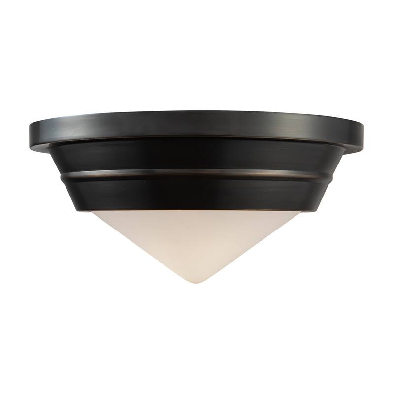 Alora Lighting FM348010 Willard 11" Wide Flush Mount Ceiling Fixture - Urban Bronze / Matte Opal Glass