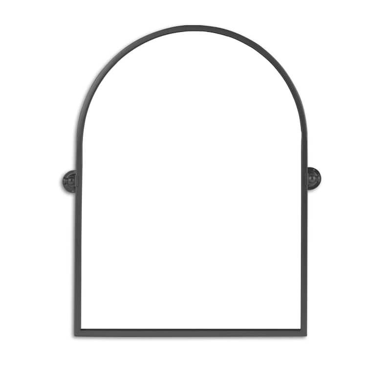 HomeRoots 36" Black Metal Arch Tilting Framed Accent Mirror - 23.97 in. x 35.76 in. x 0.79 in.