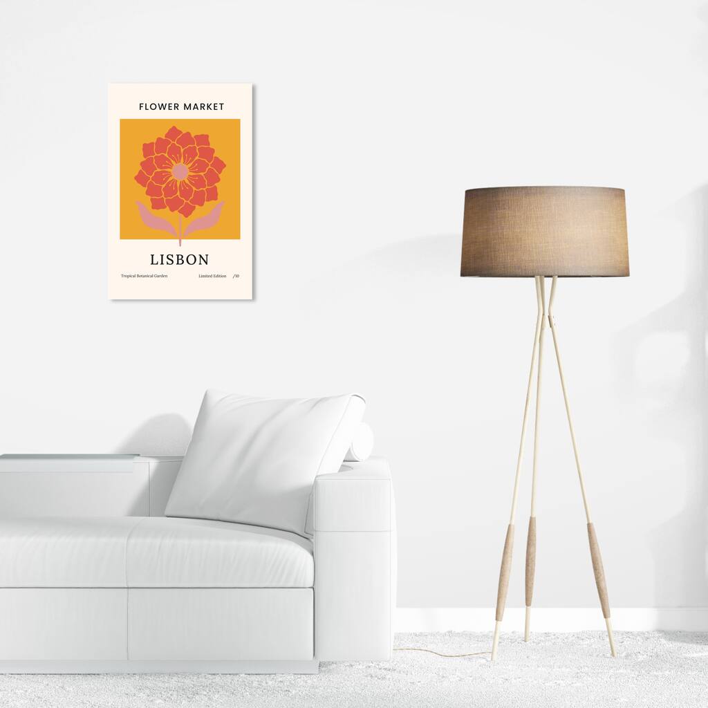 Wynwood Studio Canvas Floral and Botanical Flower Market Lisbon Orange Modern & Contemporary Wall Art Canvas Print