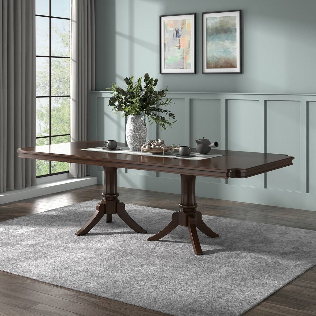 Dinant Espresso Pedestal Extending Dining Table