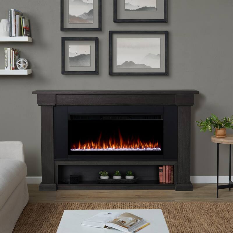 Bristow 66" Smart Landscape Electric Fireplace by Real Flame - Weathered Wood