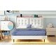 preview thumbnail 22 of 32, Twin Upholstery Platform Bed Frame with LED Light Strips and Headboard Storage