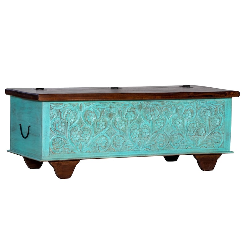 Maadze Shabby Chic 42.5 inch long Carved Storage Trunk