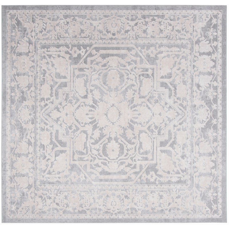 SAFAVIEH Reflection Eulalie Modern Oriental Rug - 3' Square - Light Grey/Cream