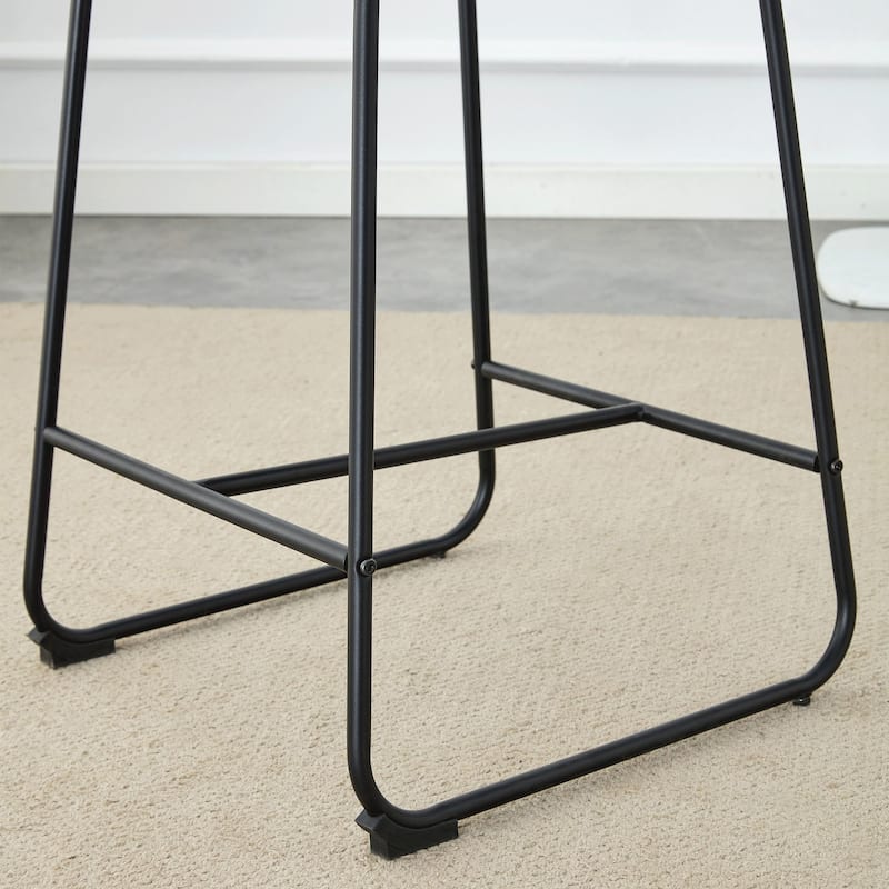 Set Of 2 Suede Bar Chairs,Comfortable Stools Suitable For Industrial And Vintage Style Settings, 17.7*14.5*37 Inches