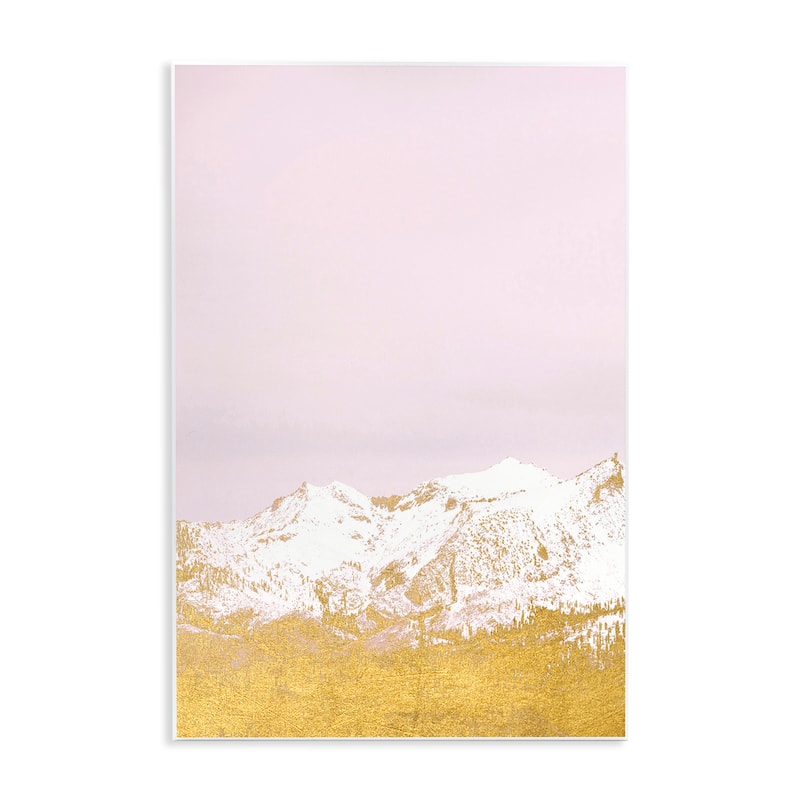 Stupell White Tipped Mountains on Pink Wall Plaque Art Design By Gemma Bardot - 13 x 19