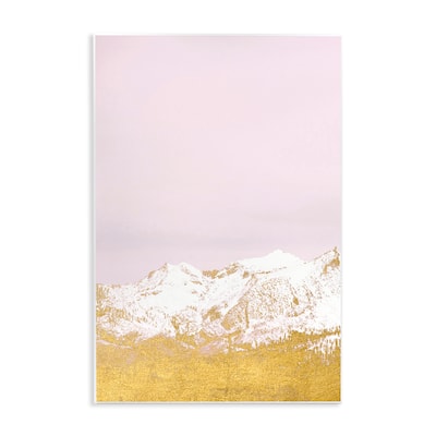 Stupell White Tipped Mountains on Pink Wall Plaque Art Design By Gemma Bardot