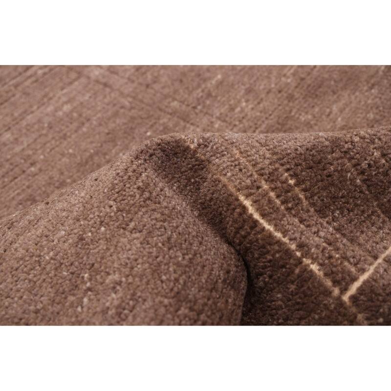 ECARPETGALLERY Hand-knotted Tangier Taupe Wool Rug - 5'2 x 8'2