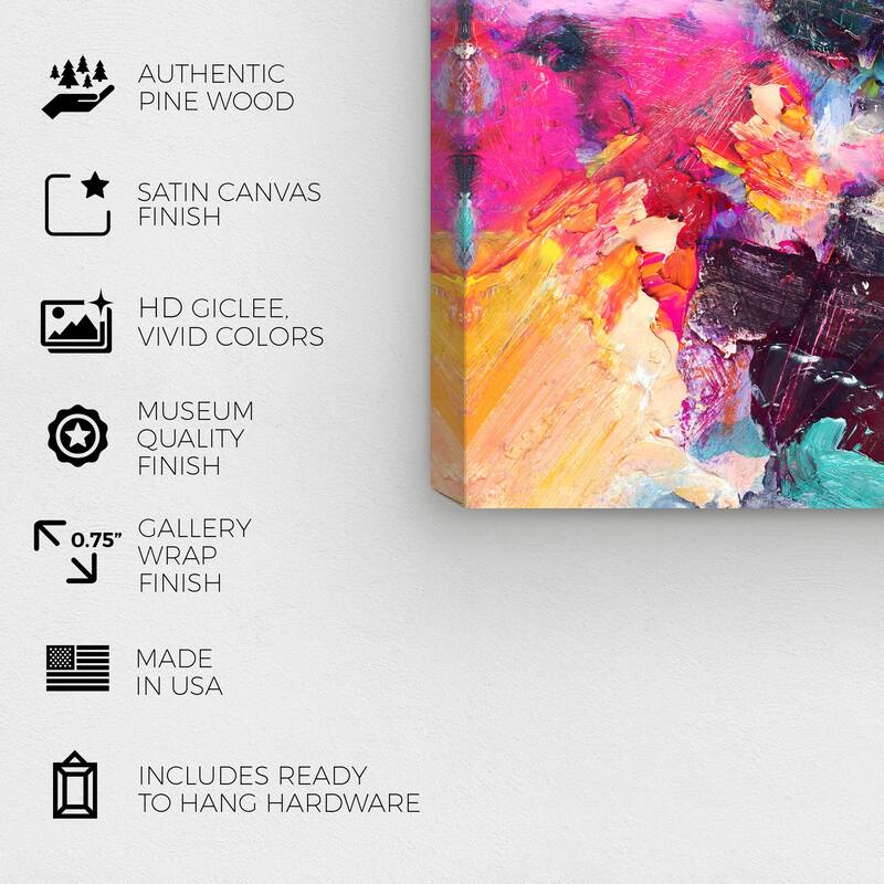 Wynwood Studio Canvas Abstract Phoenix Rising Pink and Hot Pink Modern & Contemporary Wall Art Canvas Print