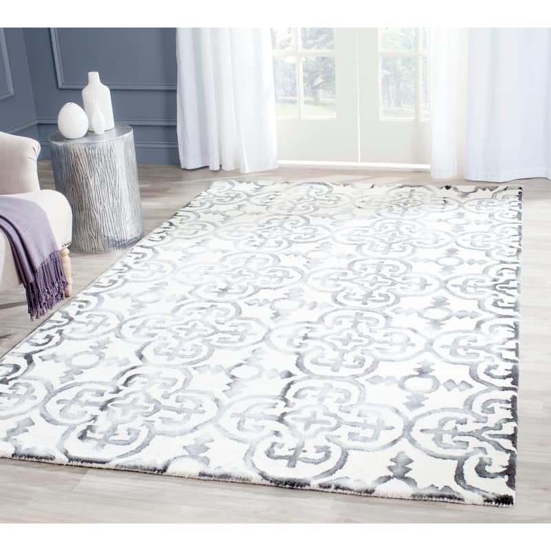 SAFAVIEH Handmade Dip Dye Reintraut Watercolor Vintage Boho Wool - 4' x 6' - Ivory/Charcoal - Runner/Rectangle