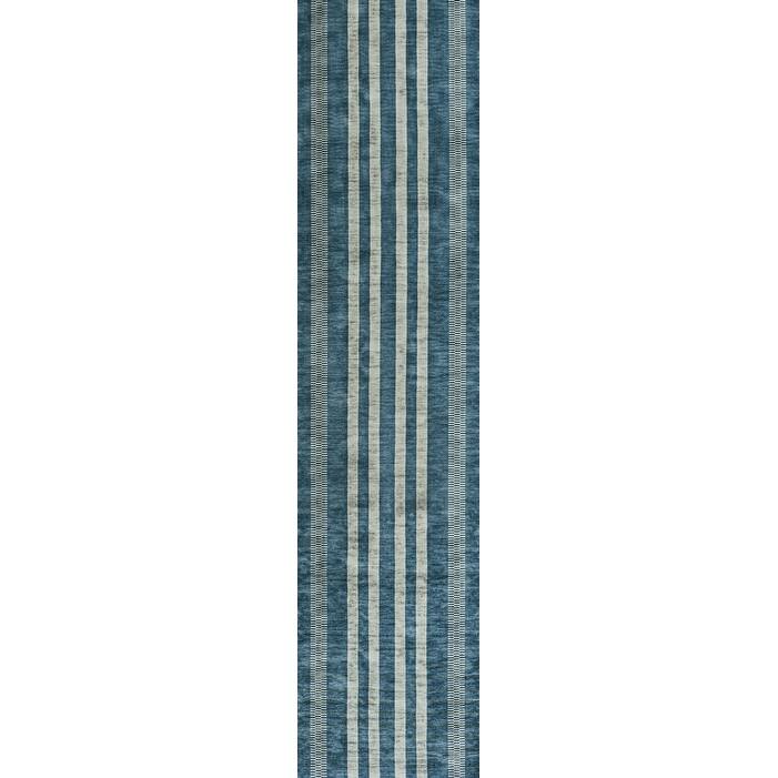 JONATHAN Y Timantii Bohemian Medallion Textured Weave Machine Washable Area Rug - 2 X 8 - Blue/Cream