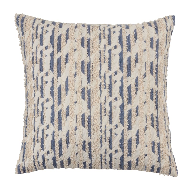 Throw Pillow With Textured and Printed Design - 16"x24" - Feather Down