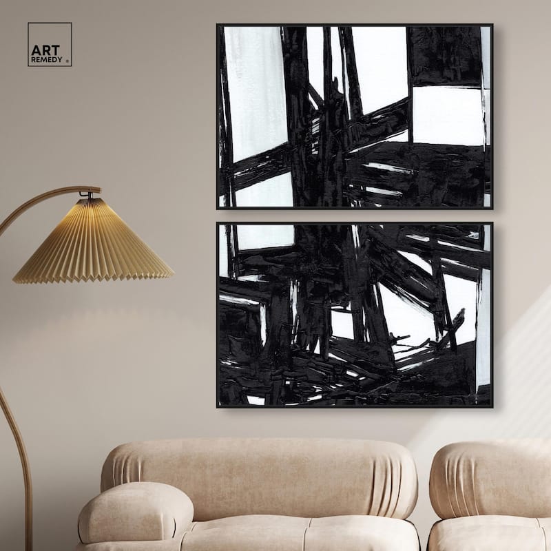 Monochrome Study Canvas Set of 2 by Art Remedy