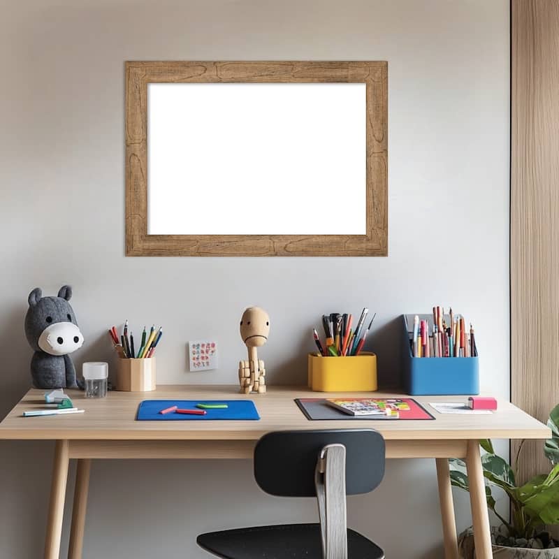 Amanti Art Owl Brown Narrow Framed Dry Erase Magnetic Board