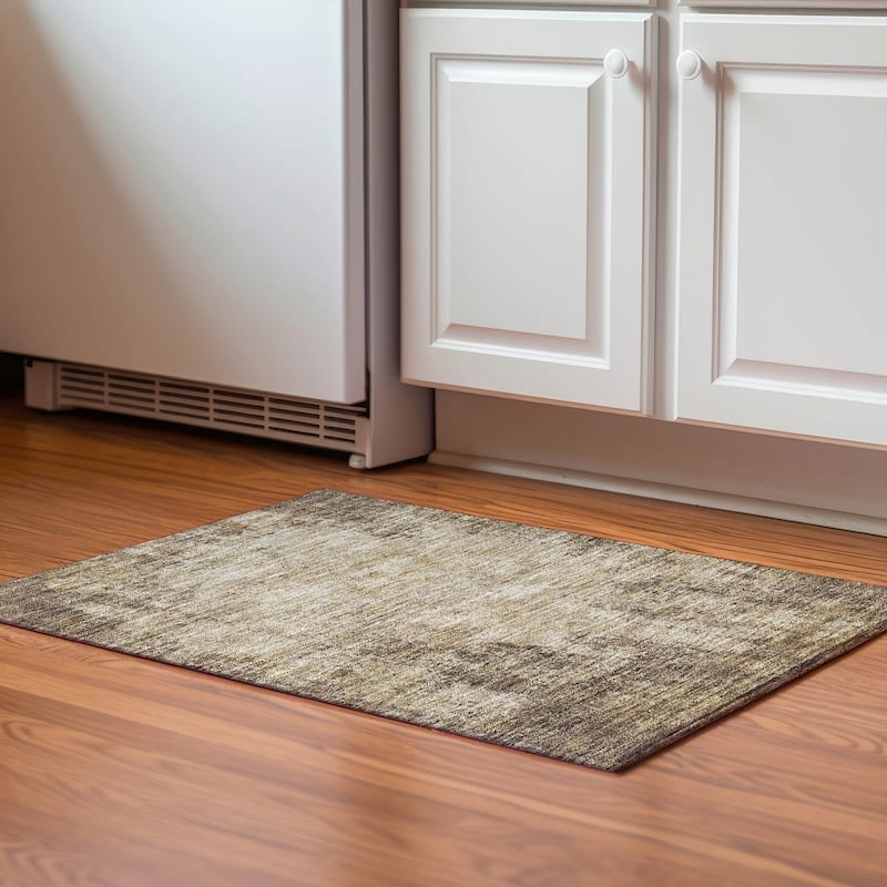Premium Washable Super Soft Solid Casual Mayfield Rug - Brown - 1'8" x 2'6"