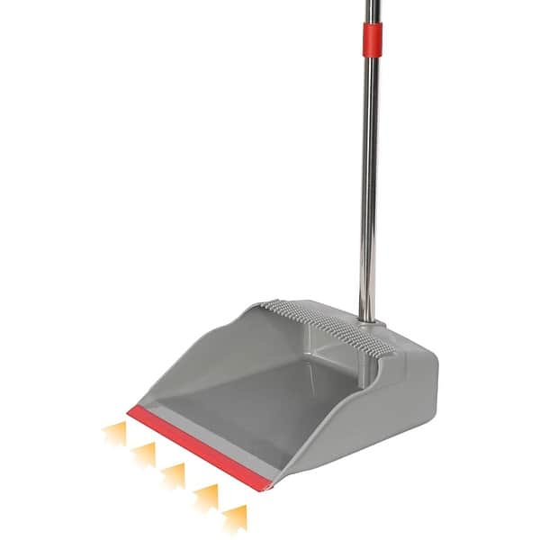 JEHONN Broom and Plastic Dust Pans Set for Home with 54 inches Long Handle  (Grey&Red) 