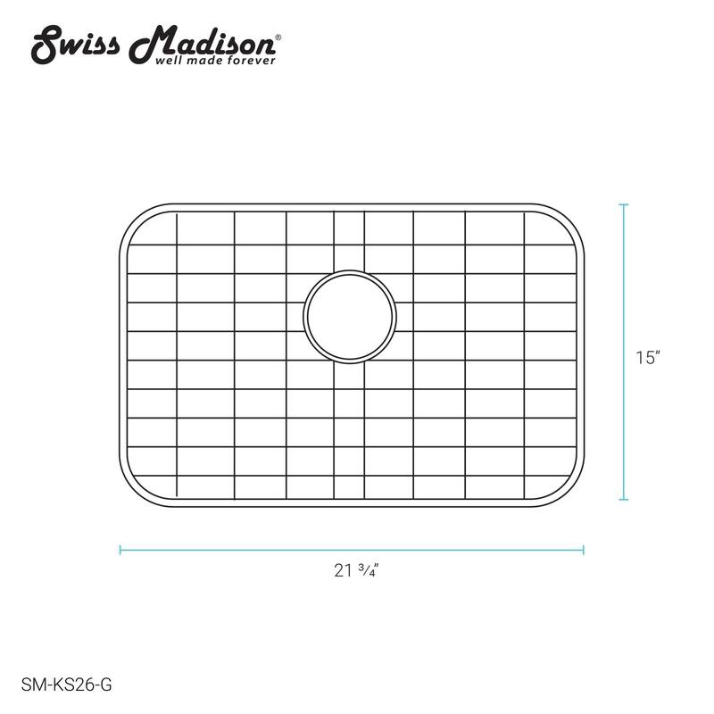 Swiss Madison SM-KS26-G 24" x 18" Stainless Steel Kitchen Sink Grid - Stainless Steel