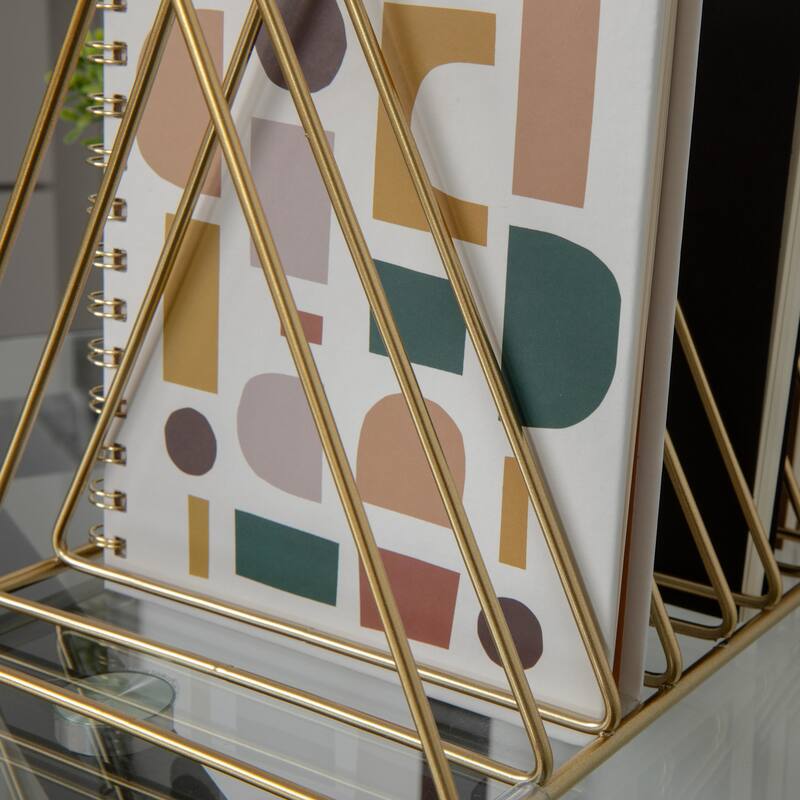 Flash Furniture HH-OHD16-MS Ryder 7" Tall Folder and Notebook Office - Gold