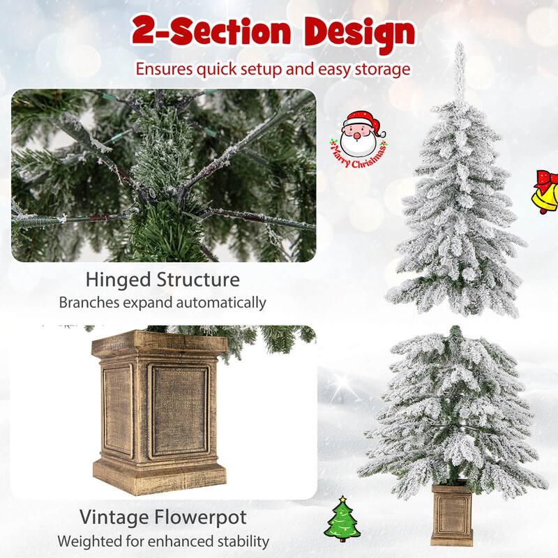 Costway 1 PCS 6 FT Artificial Xmas Tree Hinged Christmas Tree with 589 - 1 PCS