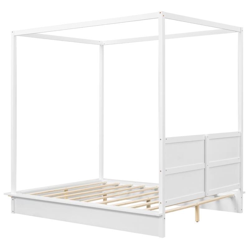 Canopy Platform bed With Support Slats