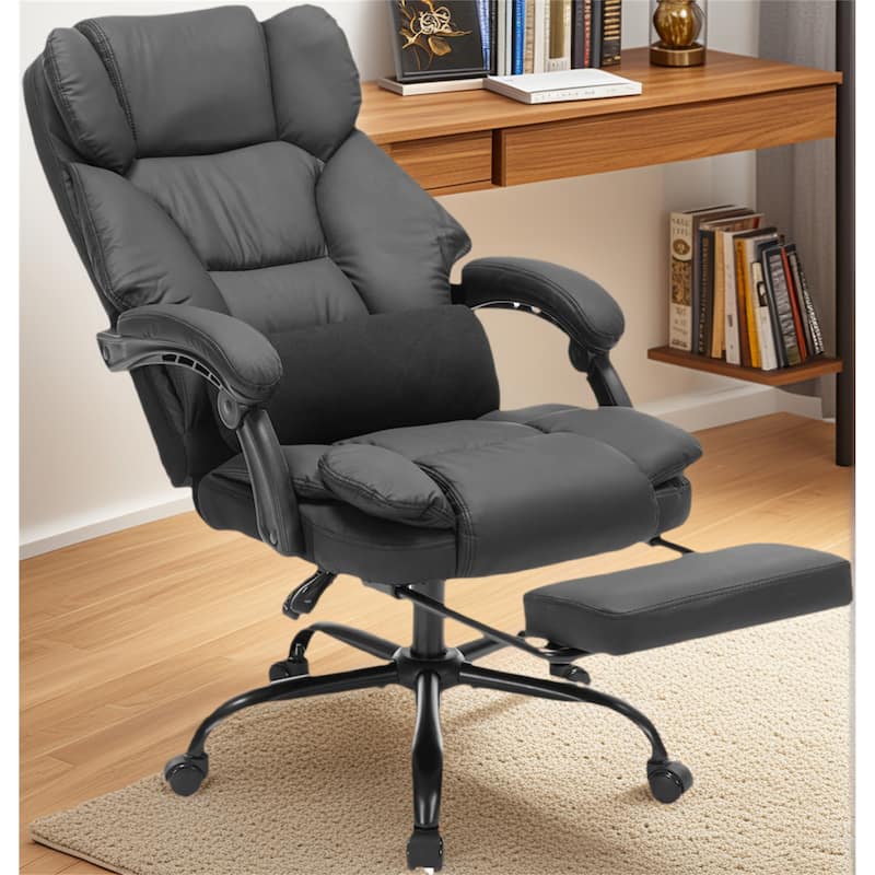 Office Chair with Foot Rest, Executive Office Chair with Arms