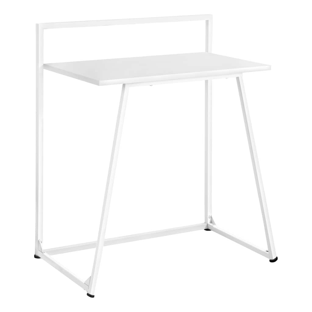 Compact Computer Desk - Small Home Office Desk, Student Writing Desk, White Modern Design, 30"L x 17.75"W