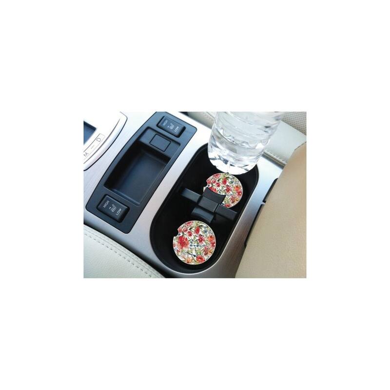 Curata Americana Mood Floral Absorbent Stone Car Coaster