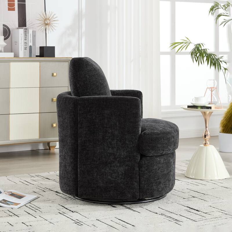 Swivel Chair:Metal 360 Degree Rotating Chassis,Chenille Fabric