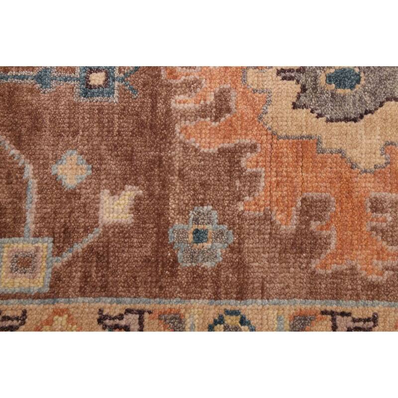 ECARPETGALLERY Hand-knotted Modern Oushak Brown Wool Rug - 9'0 x 12'0