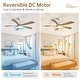 preview thumbnail 23 of 67, 52" Noiseless Ceiling Fan with Integrated LED Light Blades Reversible and Remote Control, Smart Optional