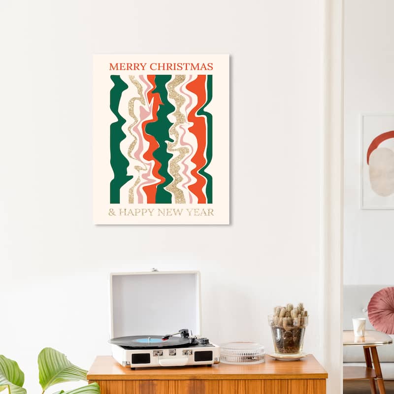 Wynwood Studio Canvas Holiday and Seasonal Glam Green and Red Holidays Green Modern & Contemporary Wall Art Canvas Print - 20 x 24