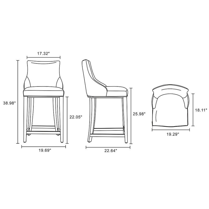 Manhattan Comfort Modern Shubert Upholstered Counter Stool