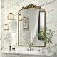 preview thumbnail 24 of 26, Arched Vintage Wall Mirror and Metal Frame Baroque Style Bathroom Vanity Mirror 36x24 - Gold