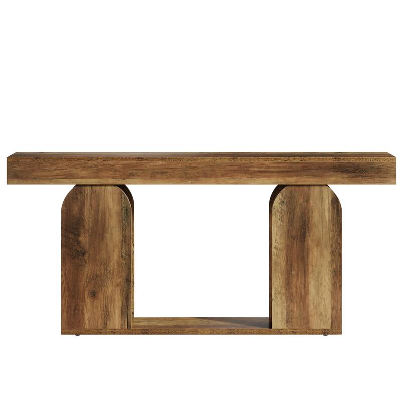 70.9" Console Table, Wood Sofa/Entryway Table with Storage Shelf, Living Room Hallway Foyer Behind Couch