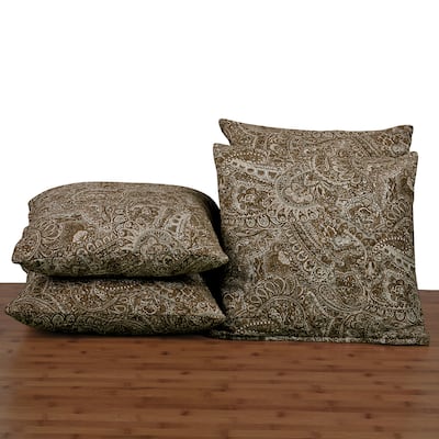 Serenta Paisley Suede Pillow Cover 4 Pieces Set, NO INSERT