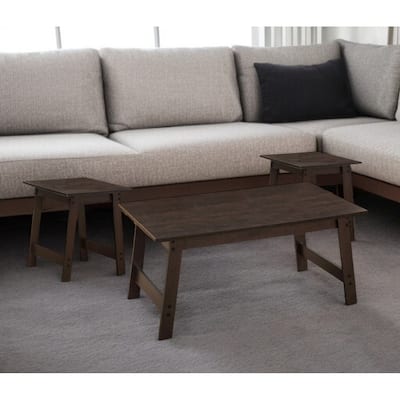 HomeRoots Cappuccino Table Set - 3Pcs Set - 36 x 20 x 16.25