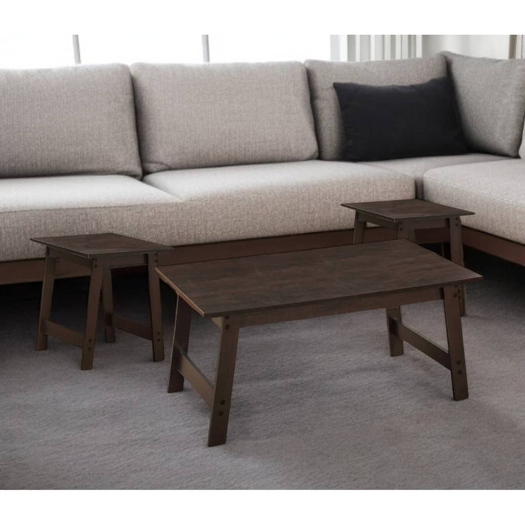 HomeRoots Cappuccino Table Set - 3Pcs Set - 36 x 20 x 16.25