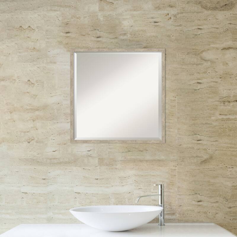 Imprint Beveled Wood Framed Bathroom Vanity Wall Mirror
