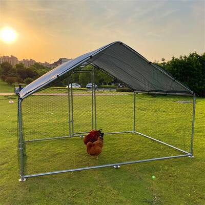 Large Metal Chicken Coop Walk-in Poultry Cage,Rabbits Habitat Cage