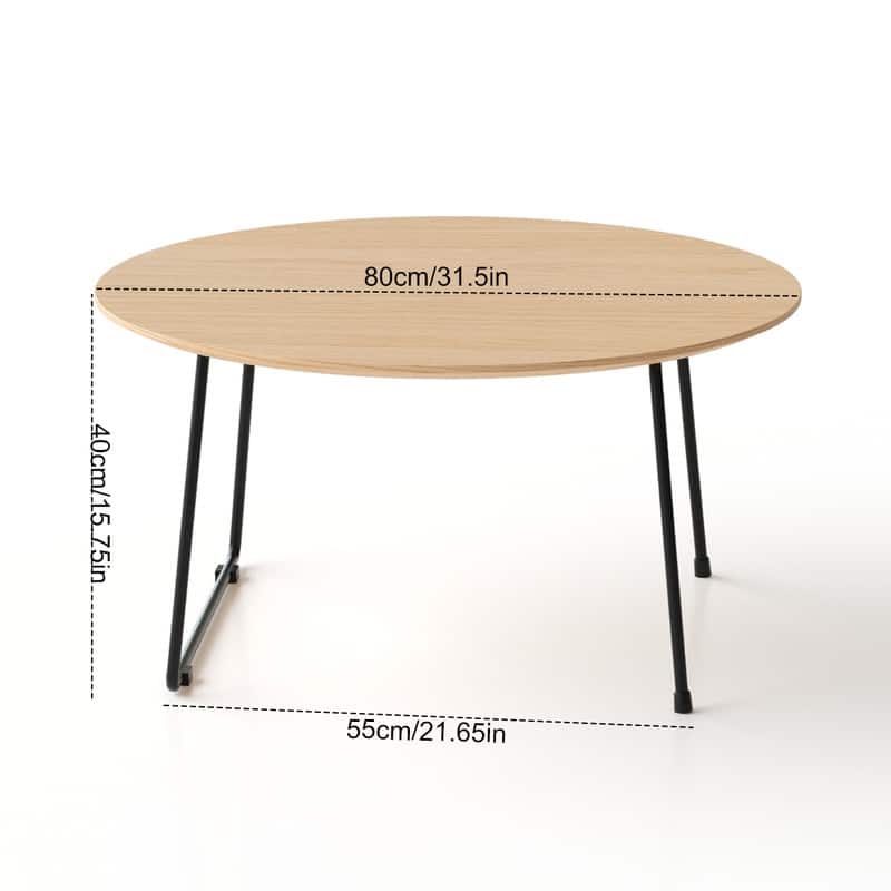 Modern Coffee Table - Minimalist Oak Veneer Centerpiece for Living Room & Small Spaces
