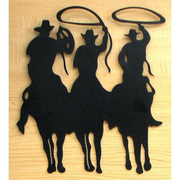 Large Metal Cut Out - 3 Cowboy Silhouette