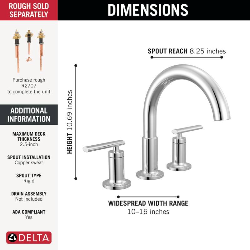 Delta T2742 Altado Deck Mounted Roman Tub Filler