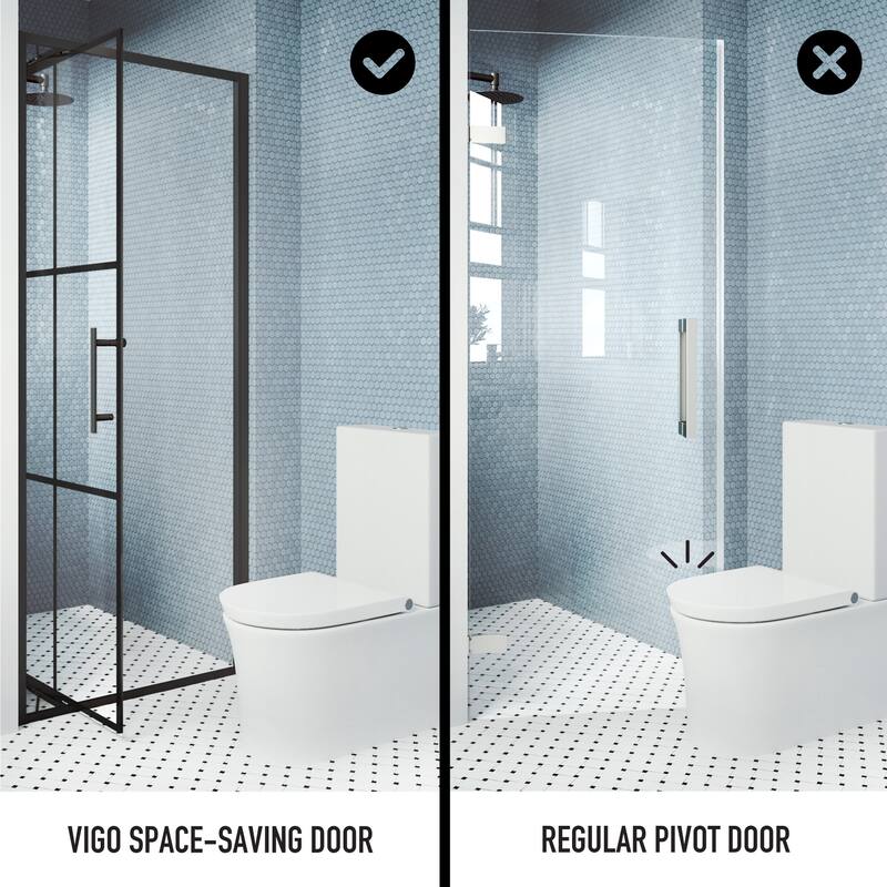 Vigo VG6079GCL3276 Astoria 76" High x 32" Wide Pivot Framed Shower