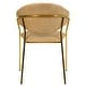 preview thumbnail 11 of 61, Set of 2 Bella Modern Leather or Velvet Upholstered Dining Chair with Gold Stainless Steel Legs for Home Office Kitchen