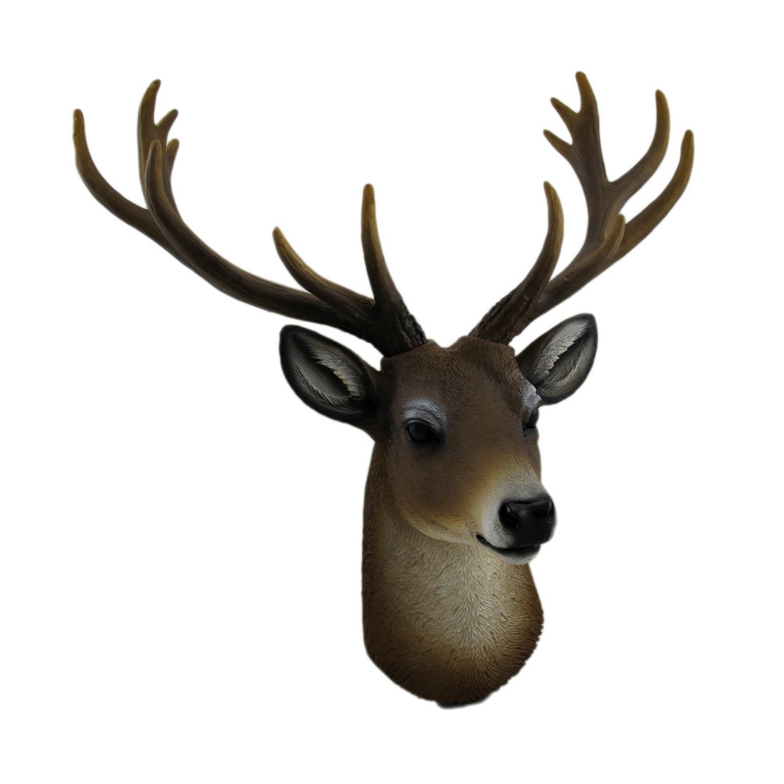 Faux Deer Antler Wall Trophy // White with Natural Antlers