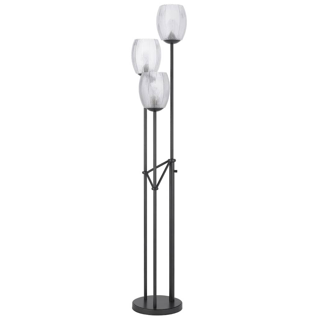 71" 3-Light Floor Lamp with Clear Glass Novelty Shade for Living Room - 12" x 12" x 70.50"