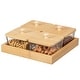 preview thumbnail 2 of 9, Basicwise Glass Jars with Bamboo Lids and Wooden Tray – Rectangular Charcuterie, Snack Organizer and Fruit Platter for Party Set of 4